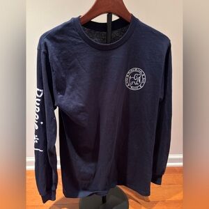 Puppie Love Long Sleeve Dog Graphic Tee‎ Navy Blue Size Small